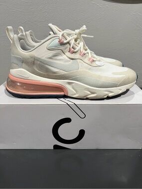 Nike Air Max 270 React Women’s Sneakers - Cream with Pink Accents - Sz 10